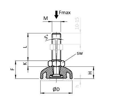 1.44.310300850 - ECO Stelvoet, M8x50